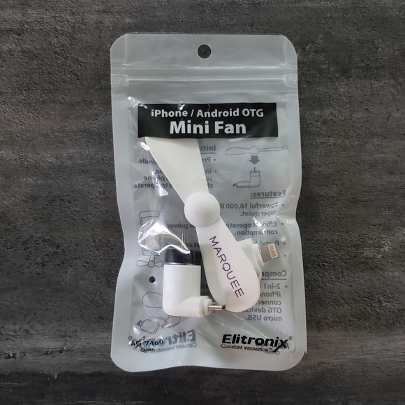 White Purple Classic Marquee Mini Fan - Picture 2 of 3
